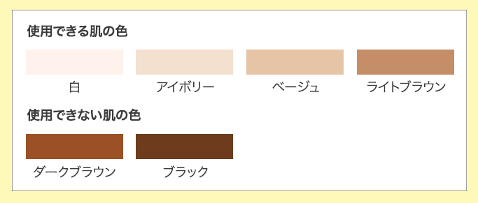 トリア脱毛可能な肌の色